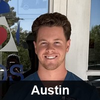 Staff photo of Austin with the name "Austin" in white text at the bottom.