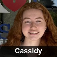 Staff photo of Cassidy with the name "Cassidy" in white text at the bottom.