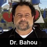 Staff photo of Dr. Bahou with the name "Dr. Bahou" in white text at the bottom.